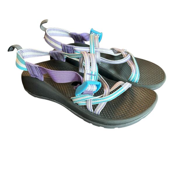 Chaco Sandals Size 4 ZX/1 EcoTread Sandal Big Kid Vary Purple Rose Double Strap - Picture 1 of 10